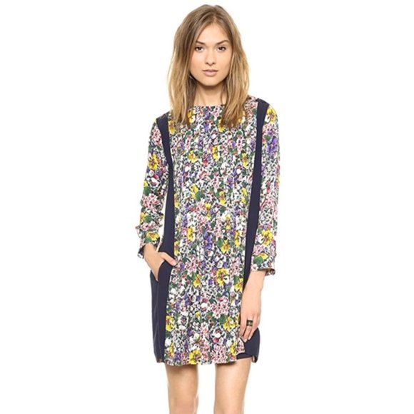 Band of Outsiders S/M Easter Dress Silk Floral Print Relaxed Tent Sundress - Picture 3 of 14